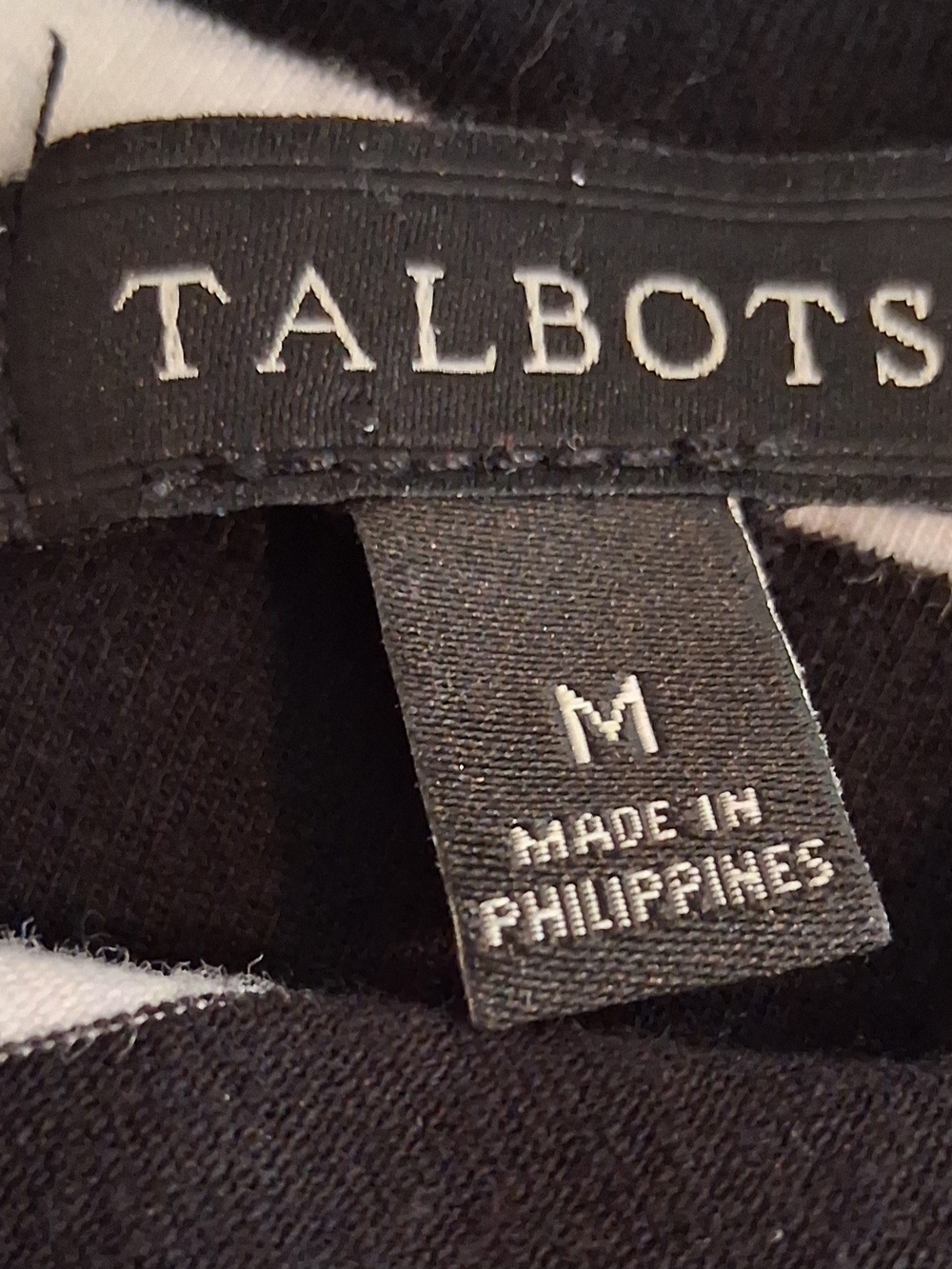 Talbots Black & White V-Neck Striped Maxi Dress Size M Preppy Feminine - Picture 7 of 7